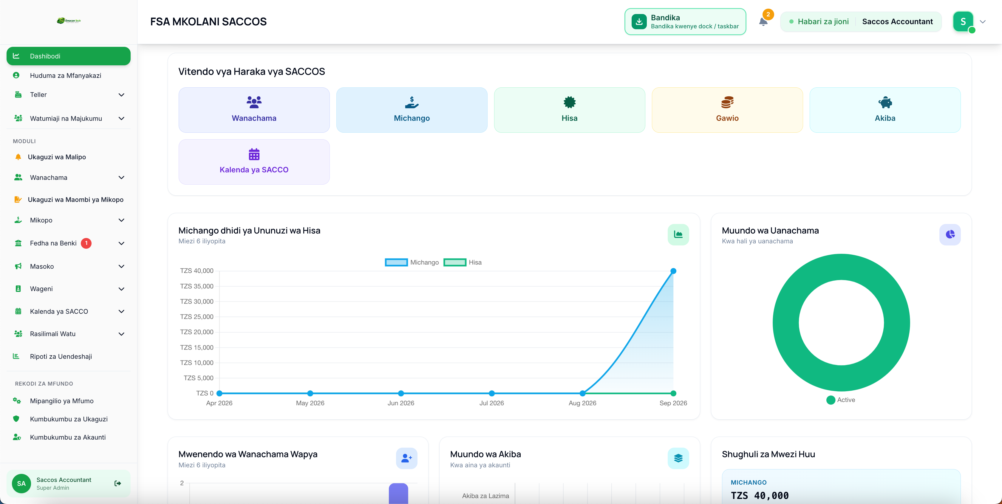 SACCOS Management System (Mfumo wa SACCOS) screenshot