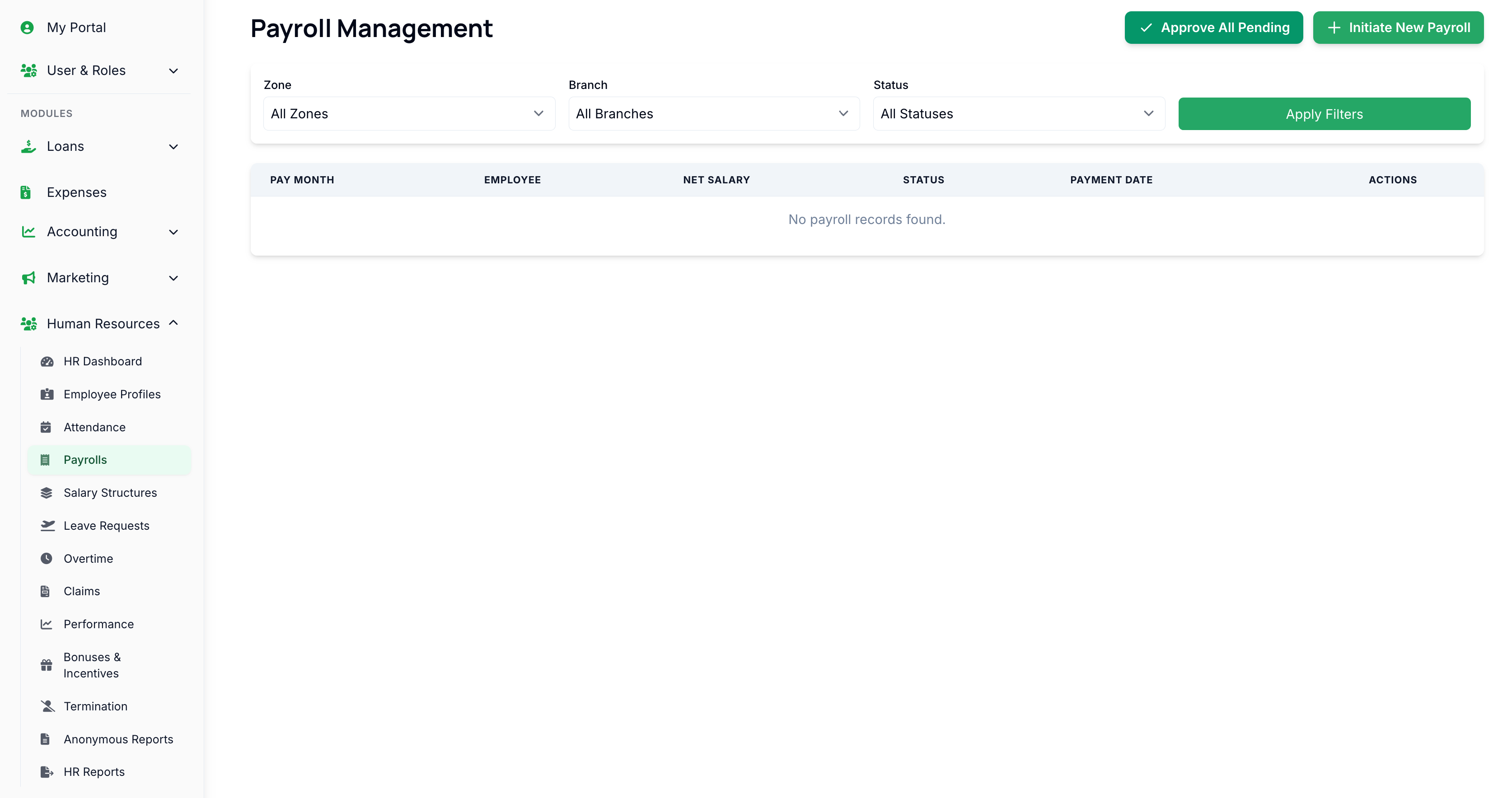Microfinance ERP & Management System screenshot